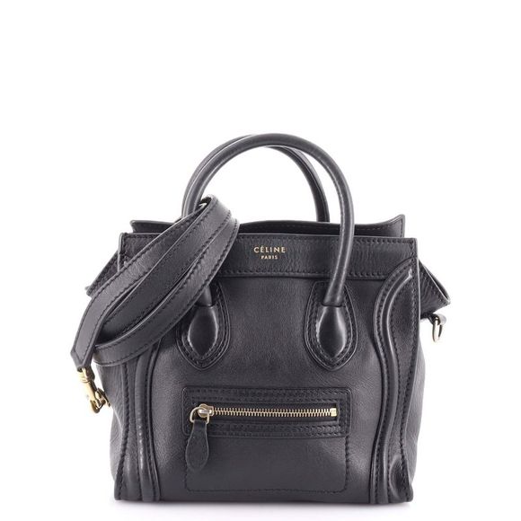 Celine Handbags - Celine Luggage Bag Smooth Leather Nano Black